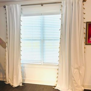 Pottery Barn Teen Gold Tassel Blackout Curtains